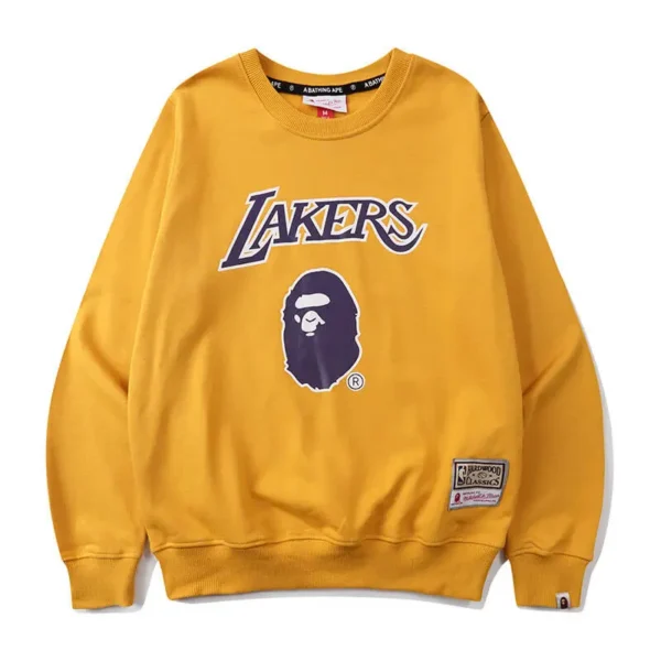 Yellow Bape x NBA Lakers Sweatshirt