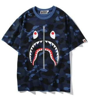 Zipper Camo Bape Shark Shirt