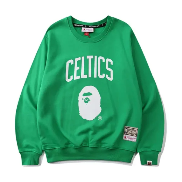 Fleece Letter Bape X NBA Celtics Sweatshirt