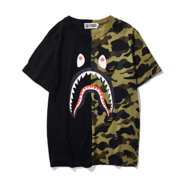 Grey and Pink Bape Shark Mouth Shirt