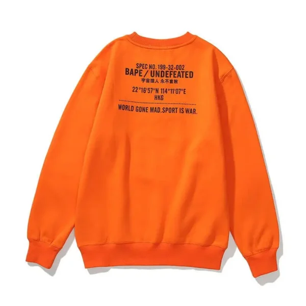Orange-Bape-X-Undefeated-World-Gone-Mad-Sport-is-War-Sweatshirt-back