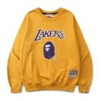 Yellow-Bape-x-NBA-Lakers-Sweatshirt