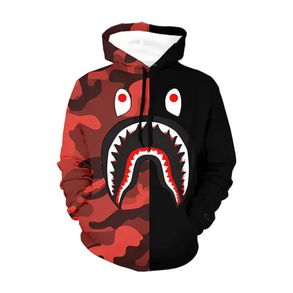 Bape shark red-black hoodie